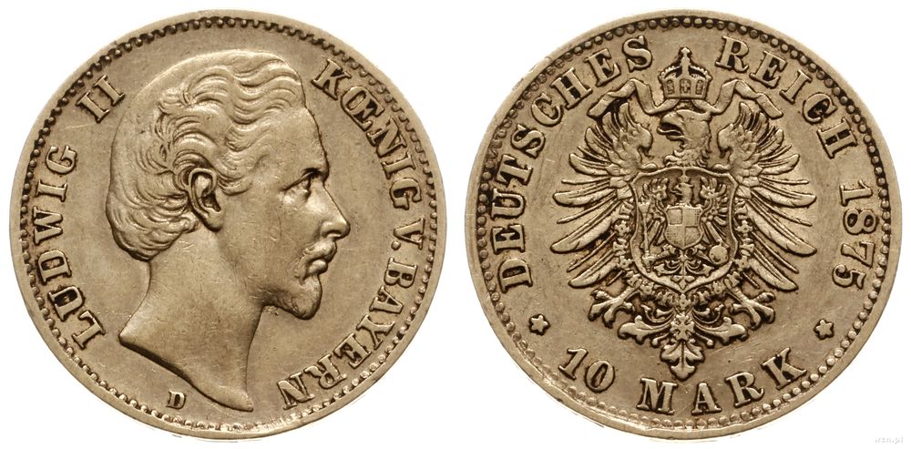 Niemcy, 10 marek, 1875 D