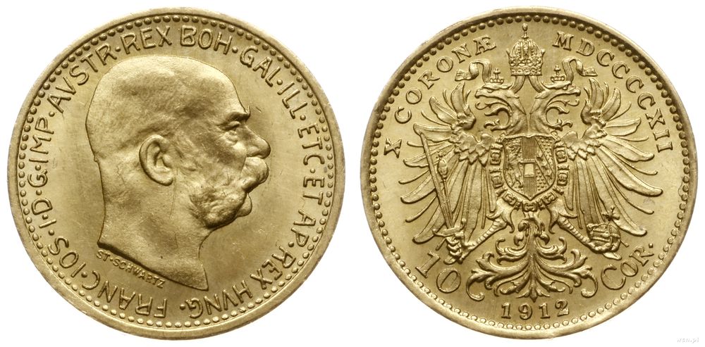 Austria, 10 koron, 1912
