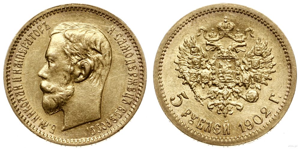Rosja, 5 rubli, 1902 АР