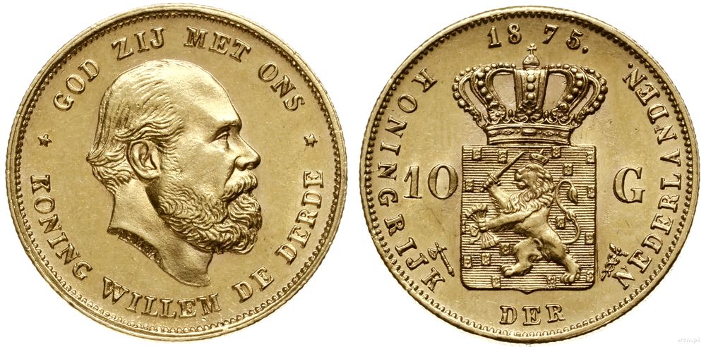 Niderlandy, 10 guldenów, 1875