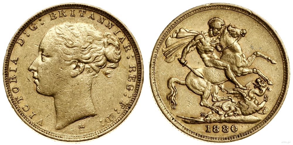 Wielka Brytania, 1 funt (sovereign), 1880