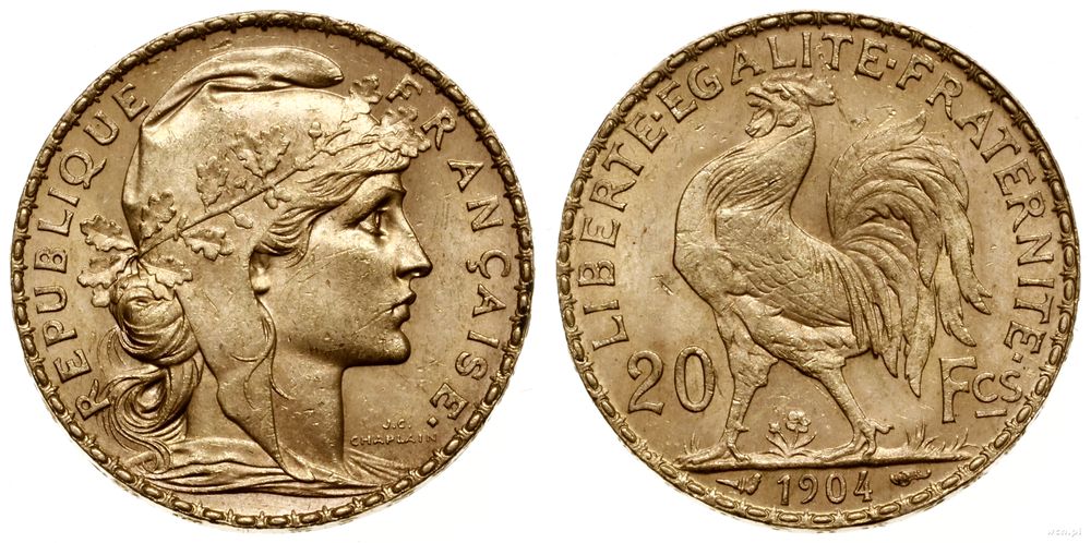 Francja, 20 franków, 1904
