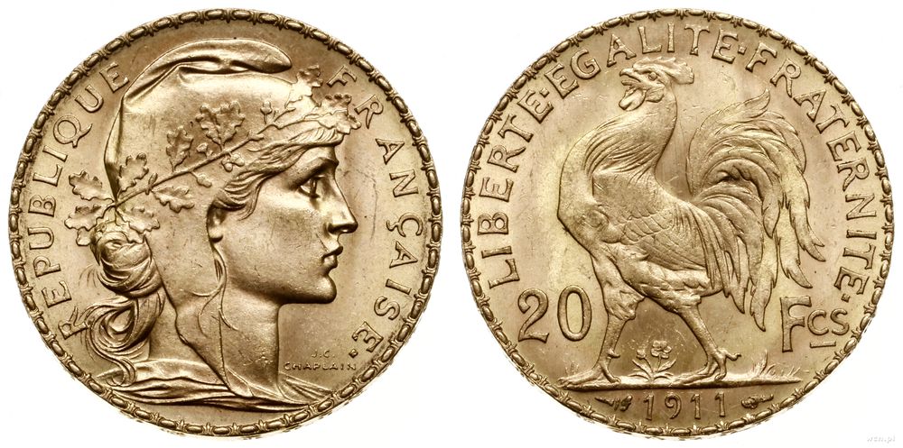Francja, 20 franków, 1911
