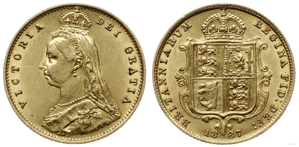 Wielka Brytania, 1/2 funta, 1887