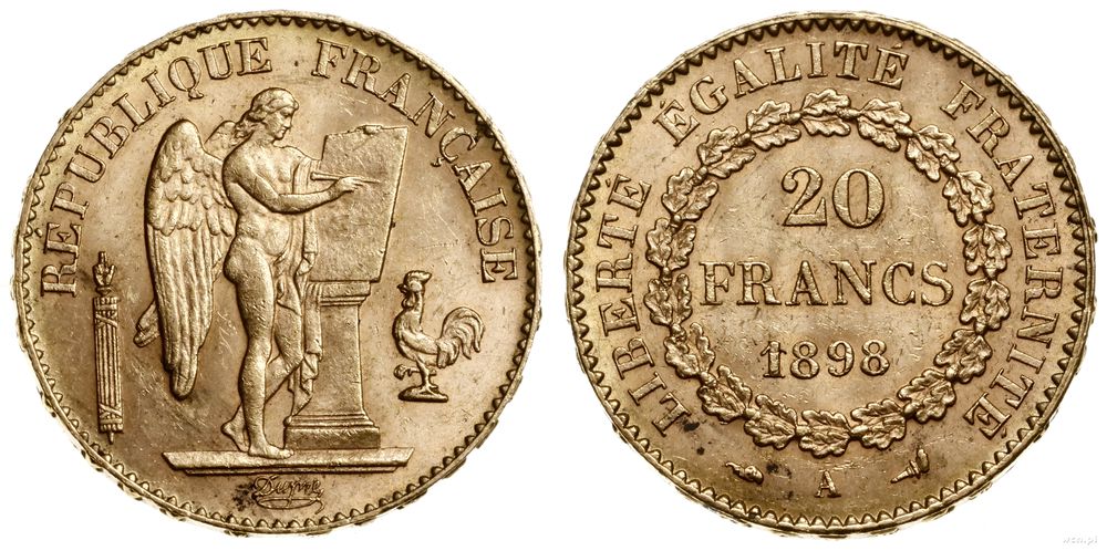 Francja, 20 franków, 1898 A