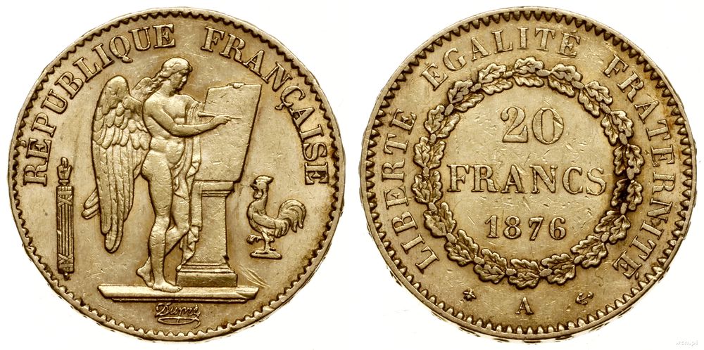 Francja, 20 franków, 1876 A