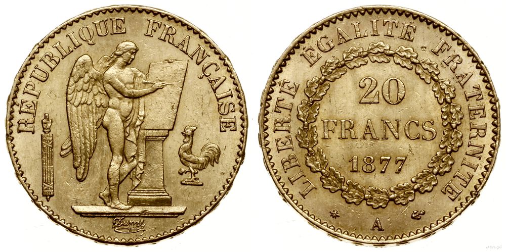 Francja, 20 franków, 1877 A