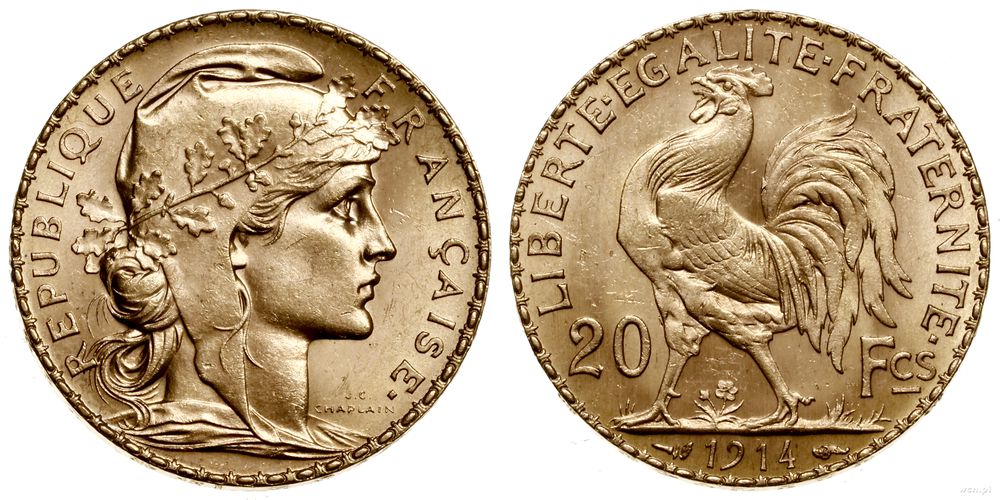 Francja, 20 franków, 1914