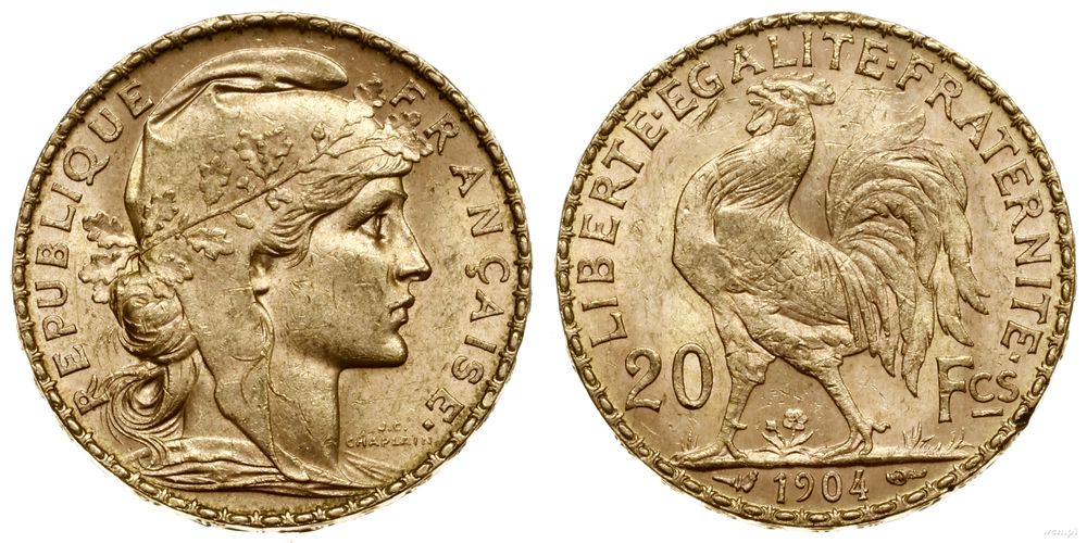 Francja, 20 franków, 1904