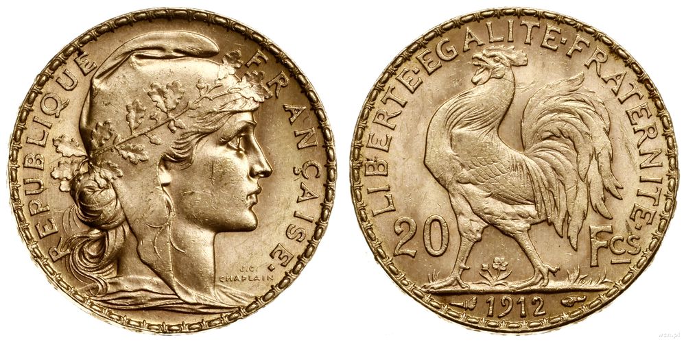 Francja, 20 franków, 1912