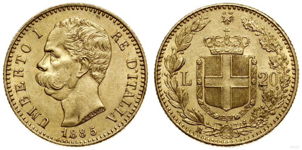 Włochy, 20 lirów, 1885 R