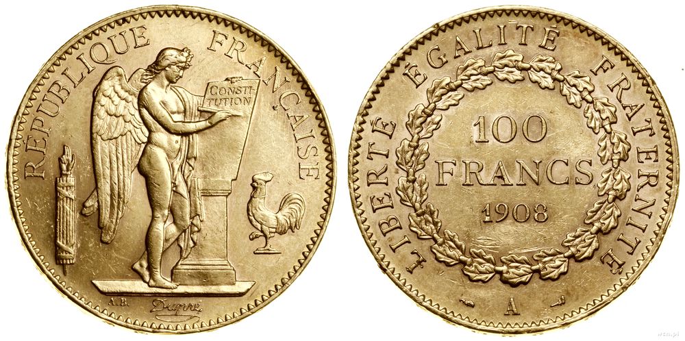Francja, 100 franków, 1908 A