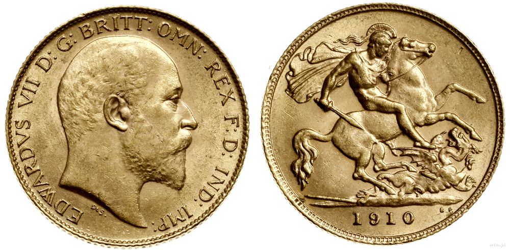 Wielka Brytania, 1/2 funta (1/2 sovereign), 1910