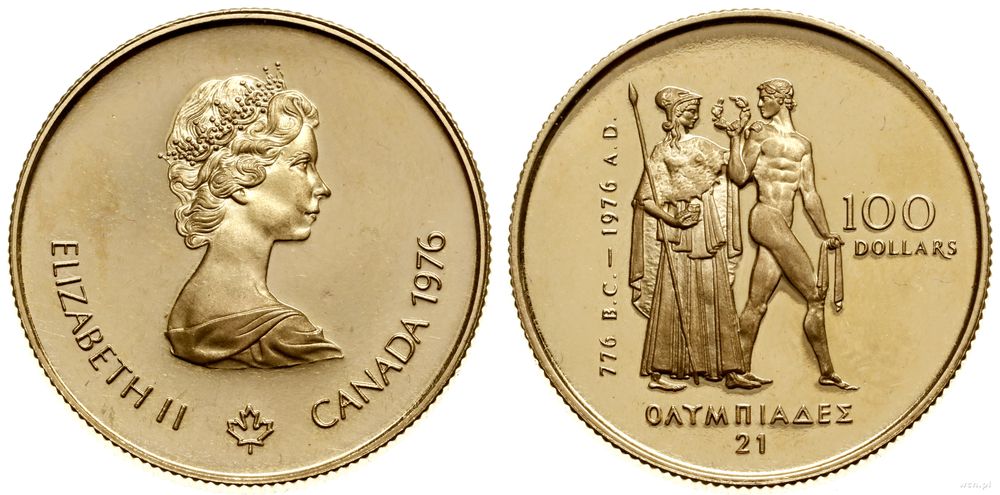 Kanada, 100 dolarów = 1/2 uncji, 1976