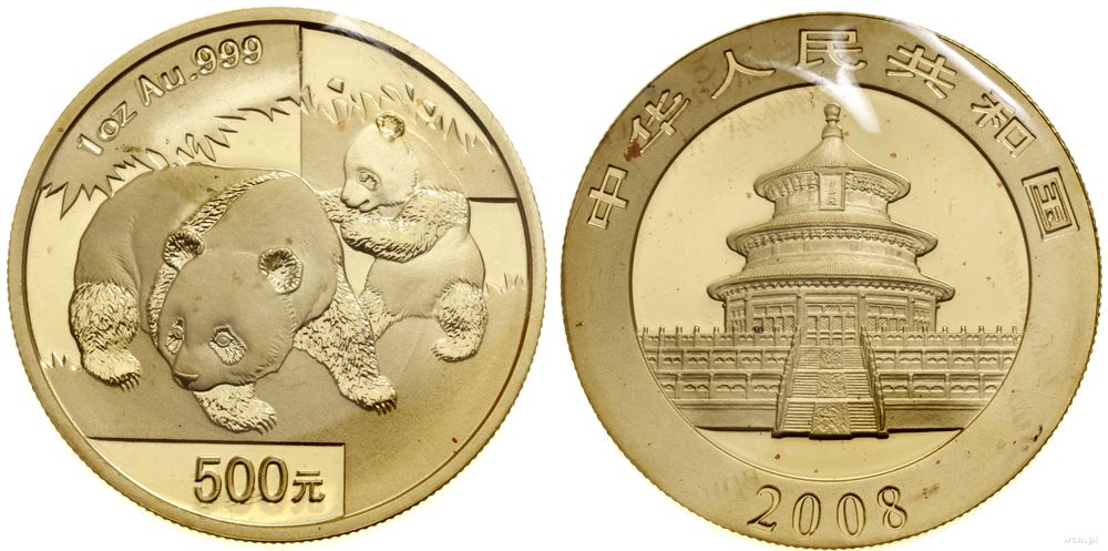 Chiny, 500 yuanów = 1 uncja, 2008
