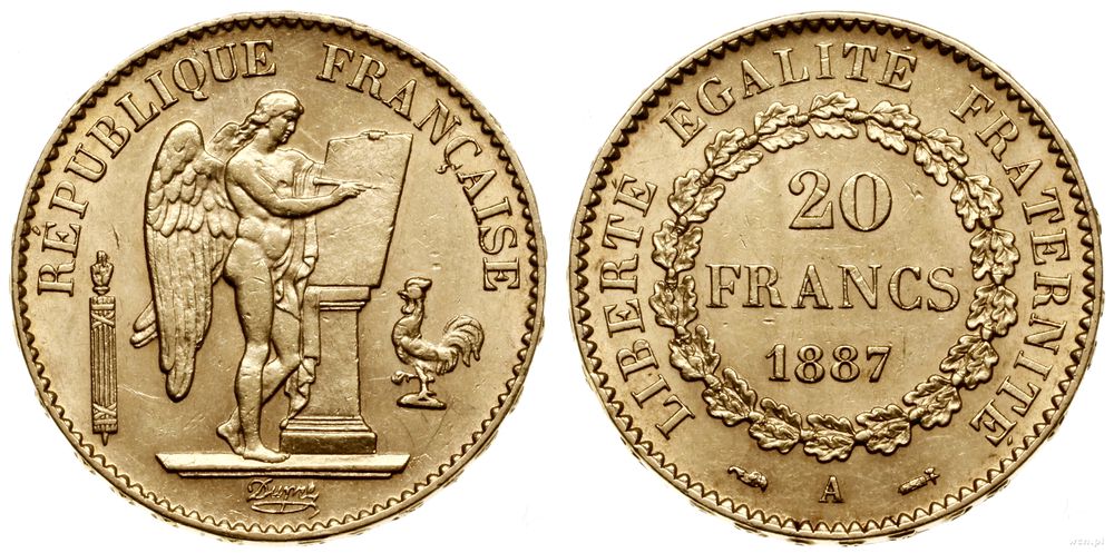 Francja, 20 franków, 1887 A