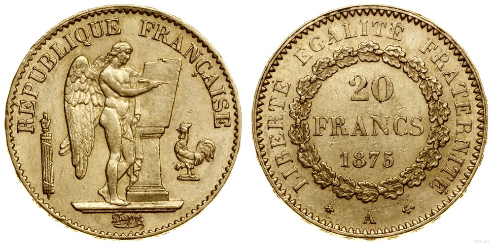 Francja, 20 franków, 1875 A
