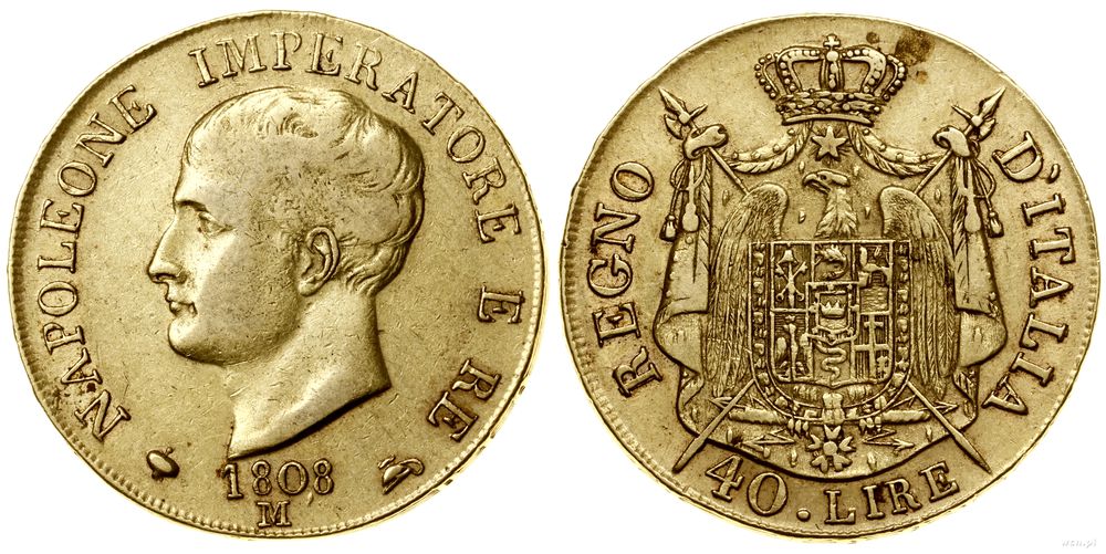 Włochy, 40 lirów, 1808 M