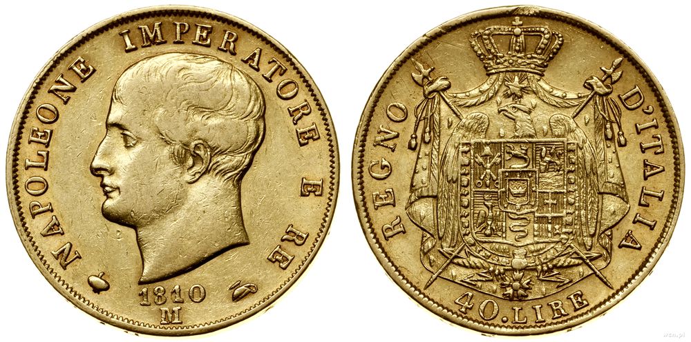 Włochy, 40 lirów, 1810 M