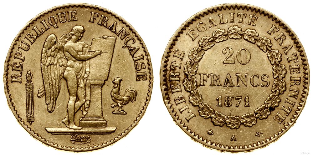 Francja, 20 franków, 1871 A