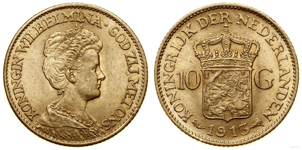 Niderlandy, 10 guldenów, 1913