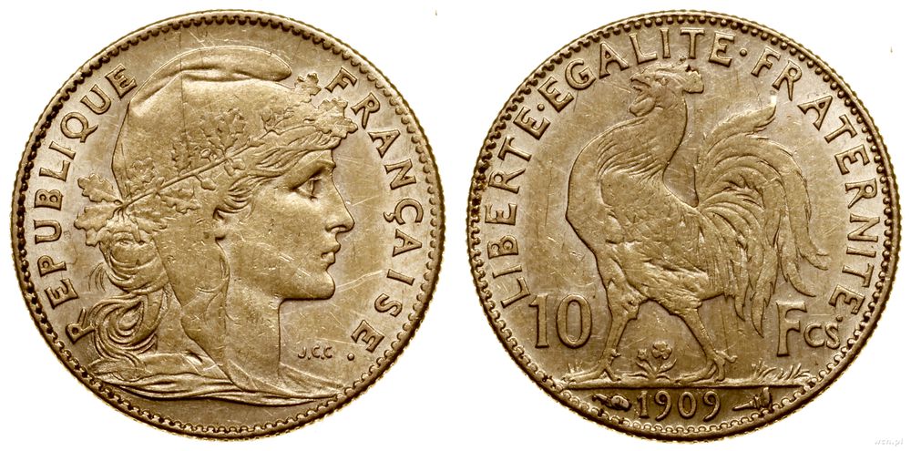 Francja, 10 franków, 1909