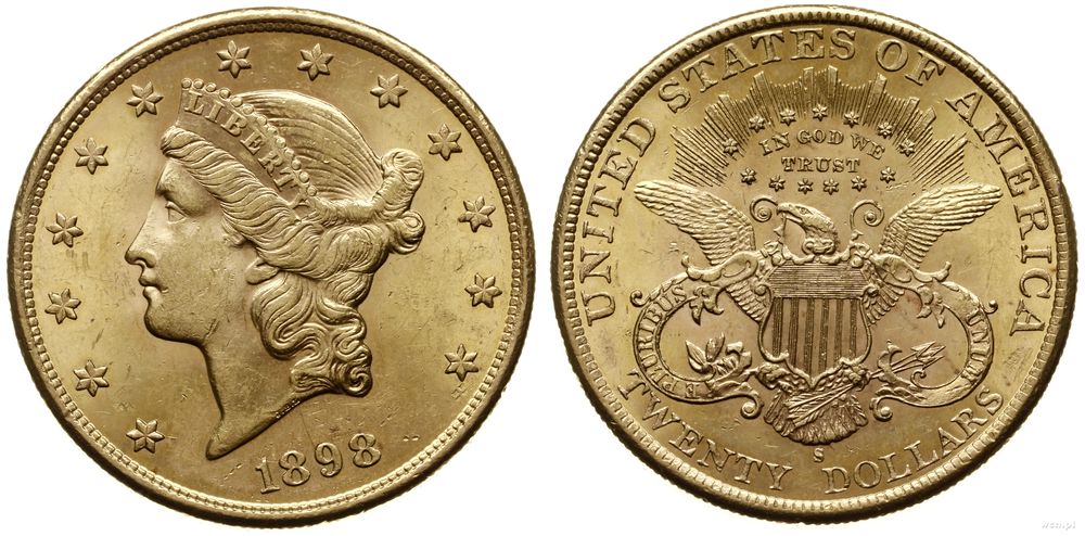 Stany Zjednoczone Ameryki (USA), 20 dolarów, 1898 S