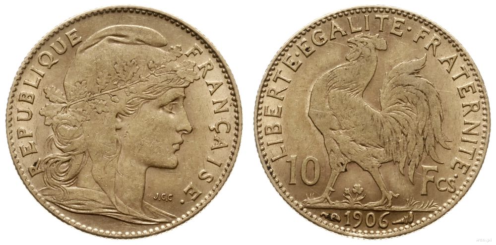 Francja, 10 franków, 1906