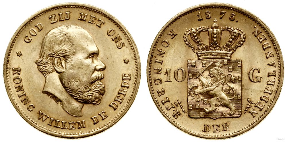 Niderlandy, 10 guldenów, 1875
