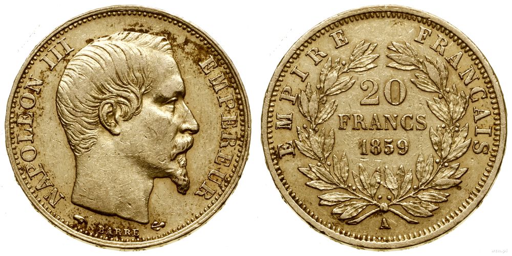 Francja, 20 franków, 1859 A