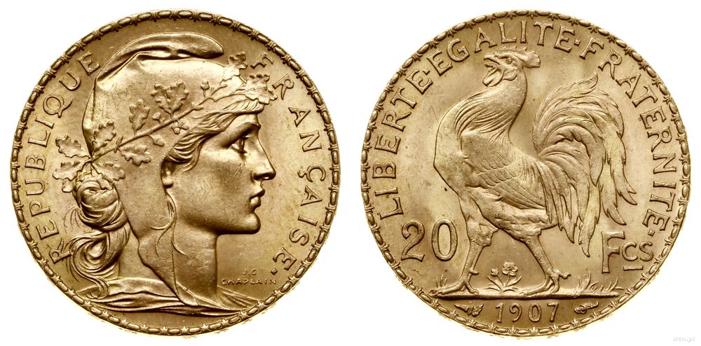 Francja, 20 franków, 1907