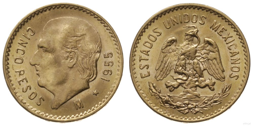 Meksyk, 5 peso, 1955