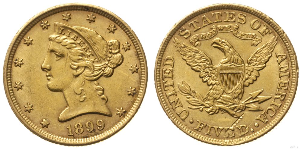 Stany Zjednoczone Ameryki (USA), 5 dolarów, 1899