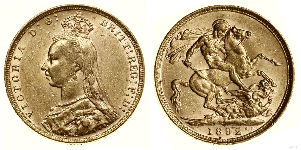 Wielka Brytania, 1 funt (sovereign), 1892