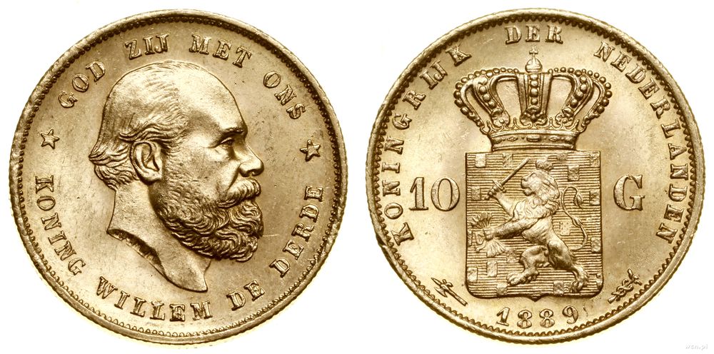 Niderlandy, 10 guldenów, 1889
