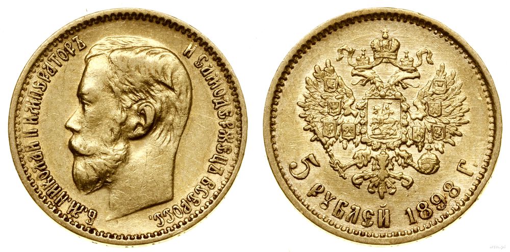 Rosja, 5 rubli, 1898 АГ