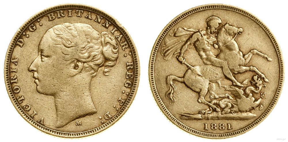 Australia, 1 funt (1 sovereign), 1881 M
