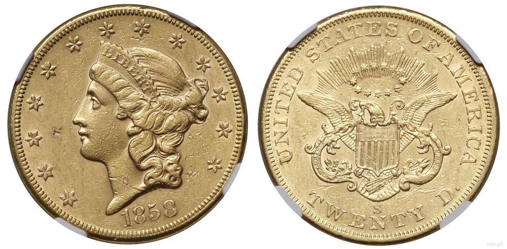 Stany Zjednoczone Ameryki (USA), 20 dolarów, 1858 S