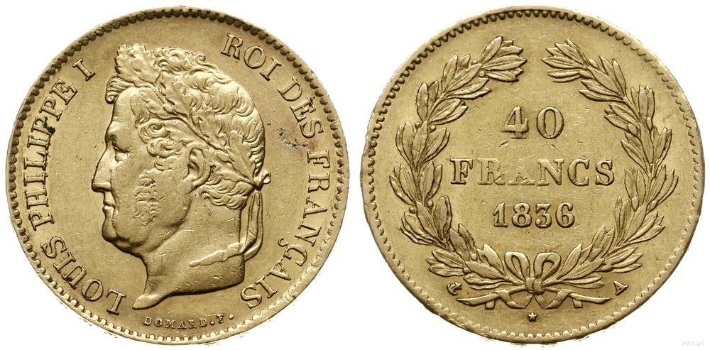 Francja, 40 franków, 1836 A