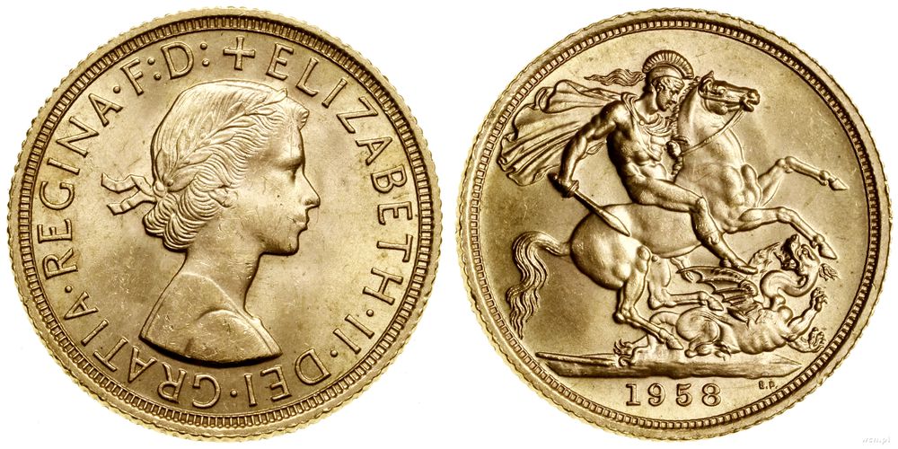 Wielka Brytania, 1 funt (1 sovereign), 1958