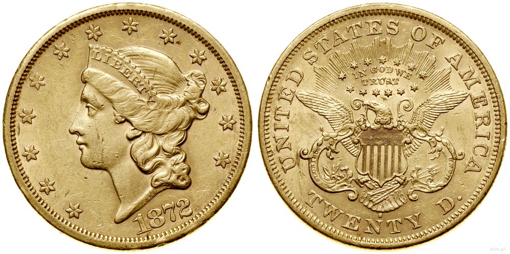 Stany Zjednoczone Ameryki (USA), 20 dolarów, 1872 S