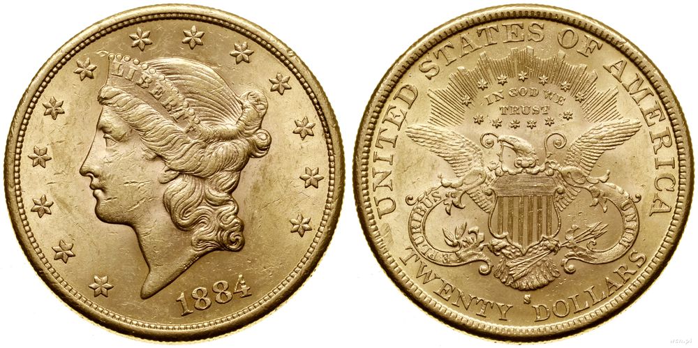 Stany Zjednoczone Ameryki (USA), 20 dolarów, 1884 S