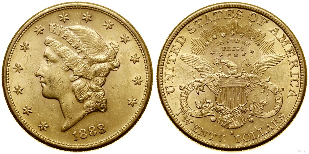 Stany Zjednoczone Ameryki (USA), 20 dolarów, 1888 S