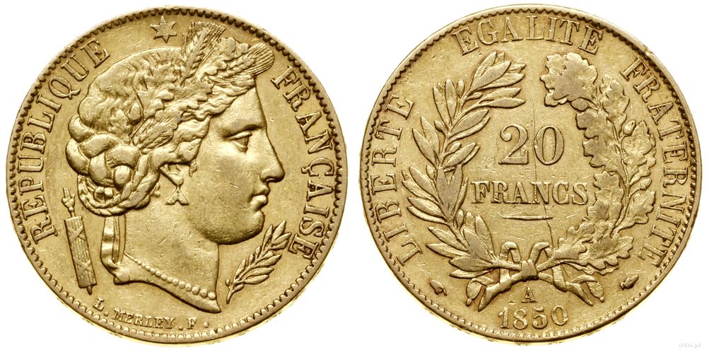 Francja, 20 franków, 1850 A