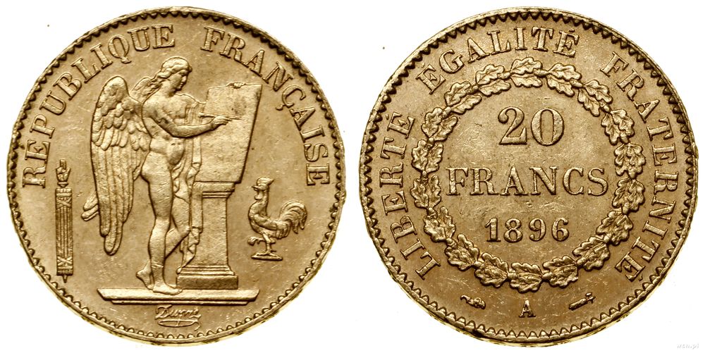 Francja, 20 franków, 1896 A