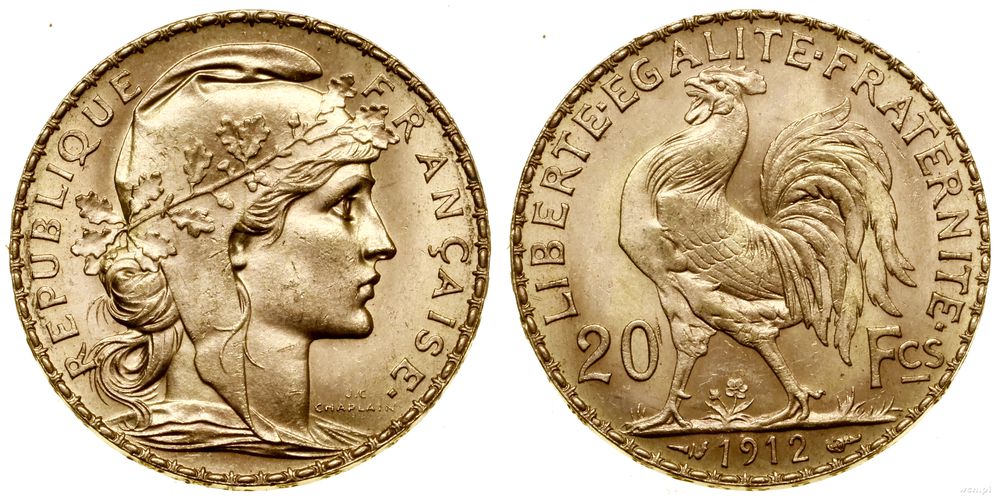 Francja, 20 franków, 1912