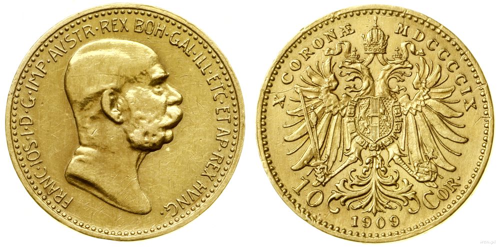 Austria, 10 koron, 1909