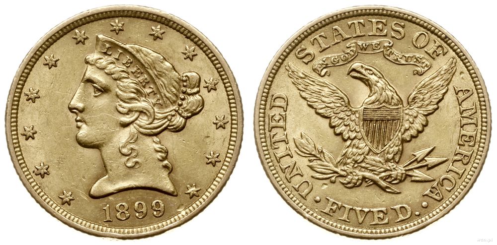 Stany Zjednoczone Ameryki (USA), 5 dolarów, 1899