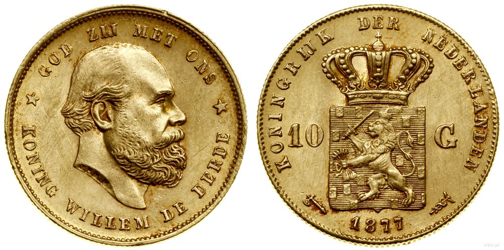 Niderlandy, 10 guldenów, 1877