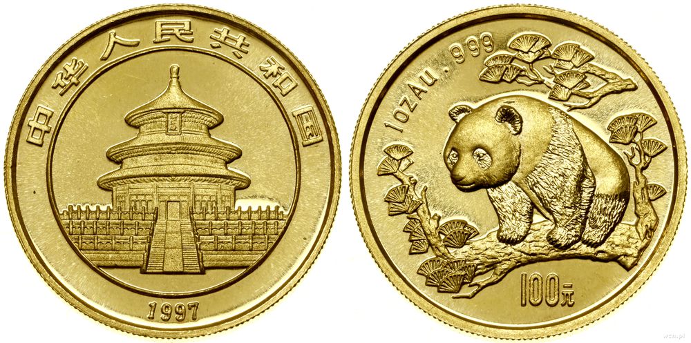 Chiny, 100 yuanów = 1 oz., 1997